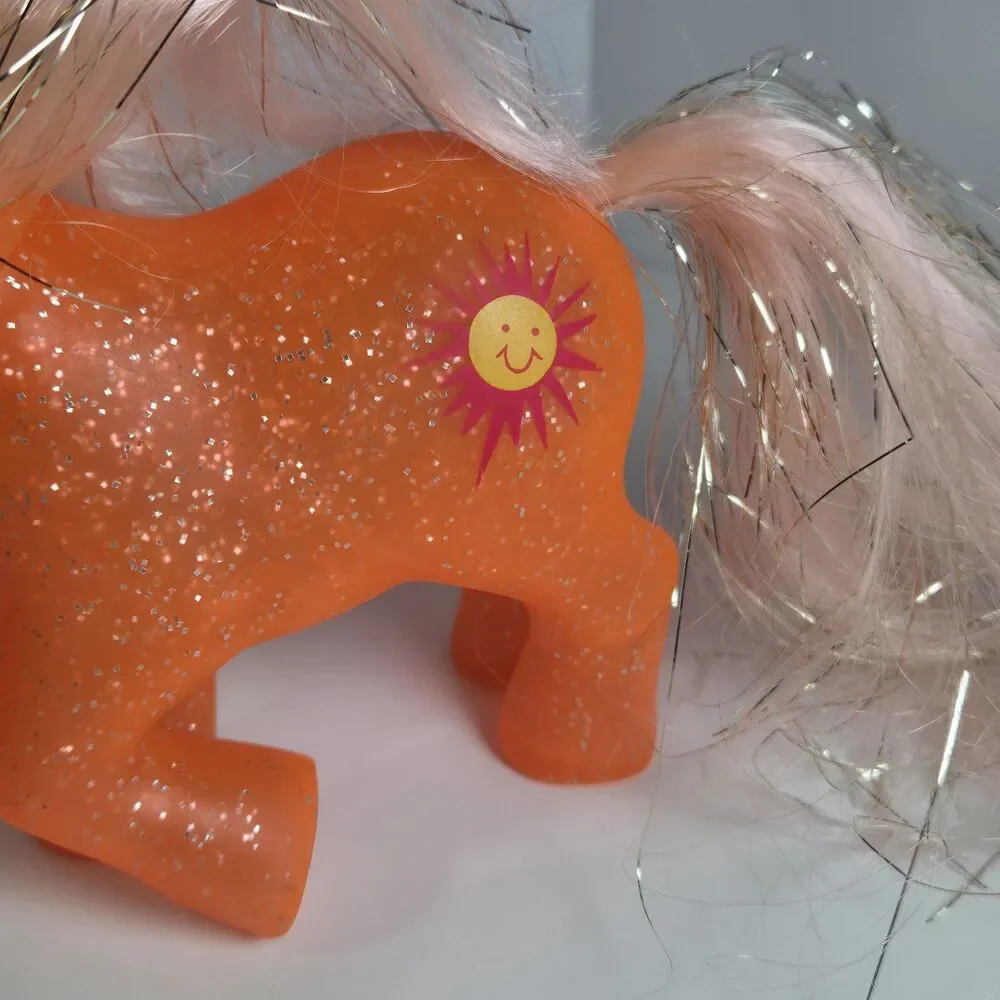 Vintage 1984 My Little Pony G1 Sunspot Sparkle Pony Hasbro Hong Kong w/ Comb